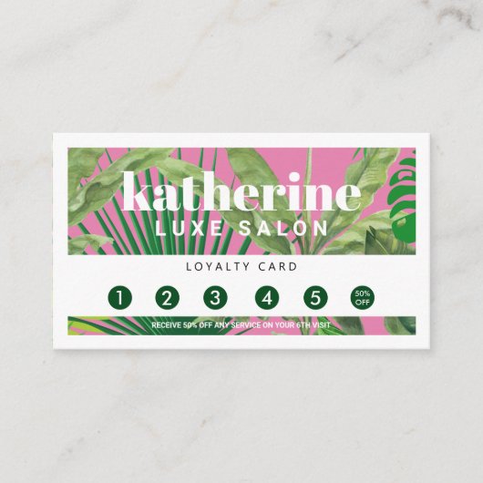ラグジュアリートロピッモダンクブティック&サロンピンク ロイヤリティカード (正面)