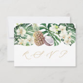 ラグジュアリートロピッ結婚カルブーケのリプライ食事の選択肢 出欠カード (正面)