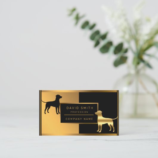 ラグジュアリードッグトリマープロフェッショナルテキストの追加 名刺 (スタンド正面)