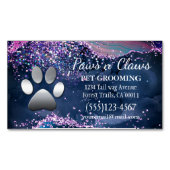 ラグジュアリードッグペットグルーミングポーアゲート マグネット名刺 (正面)