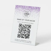 ラグジュアリードリップグリッターパープルサロンペデスタルサイン 台座サイン (正面)