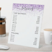 ラグジュアリードリップグリッターパープルサロンペデスタルサイン 台座サイン (インサイチュ)