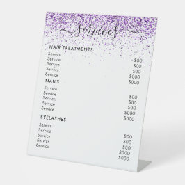 ラグジュアリードリップグリッターパープルサロンペデスタルサイン 台座サイン