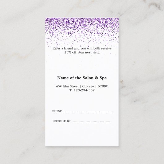 ラグジュアリードリップグリッターパープルサロン紹介カード 紹介カード (裏面)