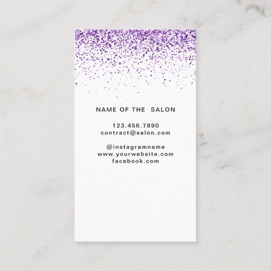 ラグジュアリードリップスグリッターパープルサロンアポイントメントカード 予約カード (裏面)