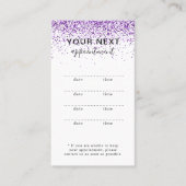 ラグジュアリードリップスグリッターパープルサロンアポイントメントカード 予約カード (正面)