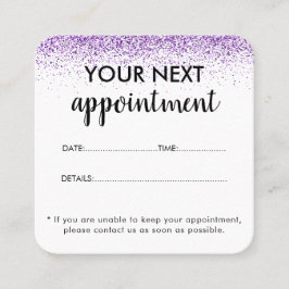 ラグジュアリードリップスグリッターパープルサロンアポイントメントカード 予約カード