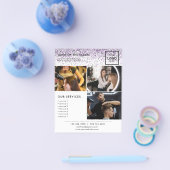 ラグジュアリードリップスグリッターパープルサロンフライヤー チラシ (シングル)