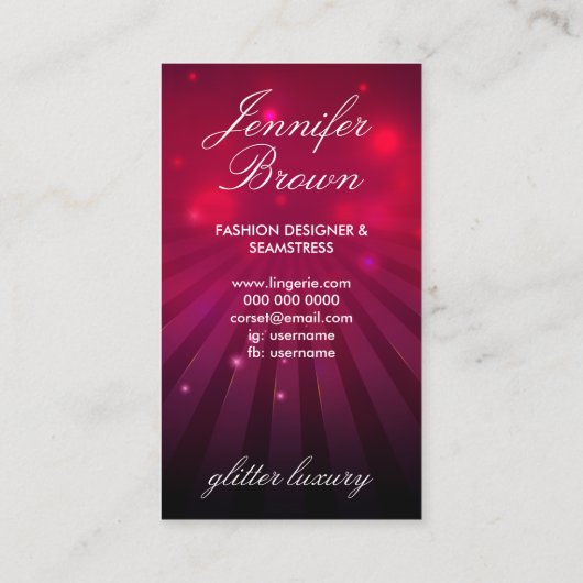 ラグジュアリーナイトショーコセットランジェリー 名刺 (裏面)