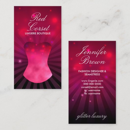 ラグジュアリーナイトショーコセットランジェリー 名刺 (正面/裏面)