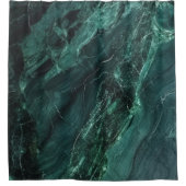 ラグジュアリーナチュラルダークグリーンマーブル シャワーカーテン (正面)