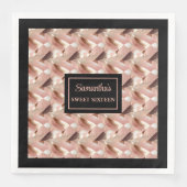 ラグジュアリーナプキパーソナライズされたンスバラ金ゴールドとブラック (正面)