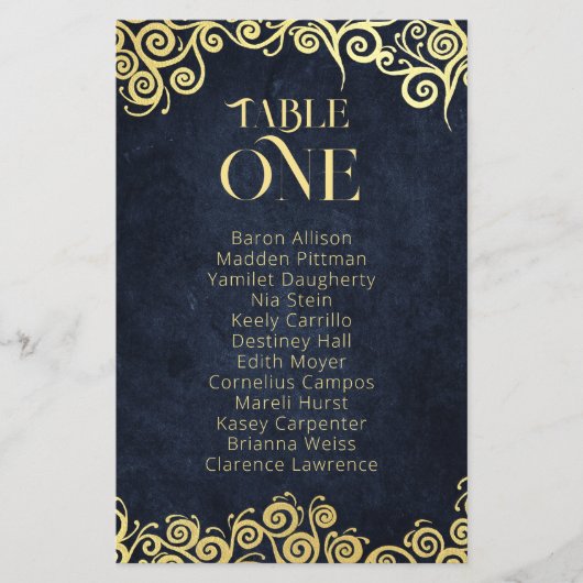 ラグジュアリーネイビーブルーと金ゴールドが輝く冬の結婚式 (正面)