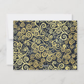 ラグジュアリーネイビーブルーと金ゴールドが輝く冬の結婚式 シーズンカード (裏面)