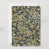 ラグジュアリーネイビーブルーと金ゴールドが輝く冬の結婚式 招待状 (裏面)