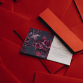 ラグジュアリーネイビーブルーアンドブルゴーニュフローラブライダルシャワー 招待状