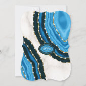 ラグジュアリーネイビーブルーウォーターカラーアゲイツSweet sixteen 招待状 (裏面)