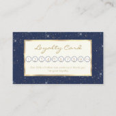 ラグジュアリーネイビーブルースパークル金ゴールドグリッターパターン ロイヤリティカード (正面)