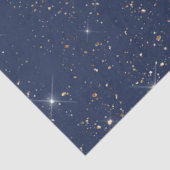 ラグジュアリーネイビーブルースパークル金ゴールドグリッターパターン 薄葉紙 (詳細)