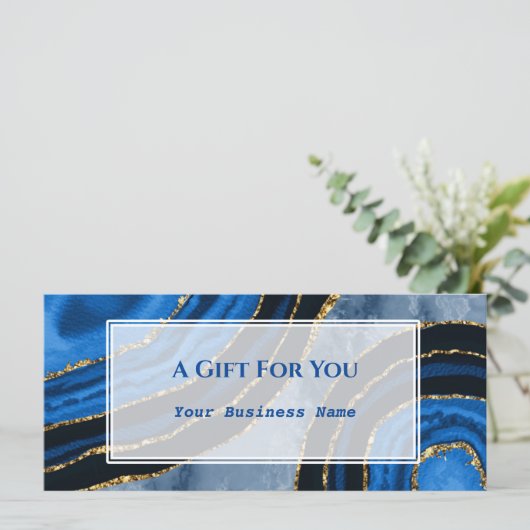 ラグジュアリーネイビーブルー瑪瑙ギルド贈答証明書 (スタンド正面)