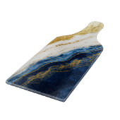 ラグジュアリーネイビーブルー&金ゴールドリーフマーブル カッティングボード (角)