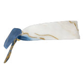 ラグジュアリーネイビーブルー&金ゴールドリーフマーブル タイヘッドバンド (回転270)