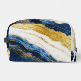 ラグジュアリーネイビーブルー&金ゴールドリーフマーブル ドップキット