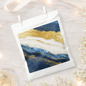 ラグジュアリーネイビーブルー&金ゴールドリーフマーブル フェイバーバッグ (クリップ留めされた状態)