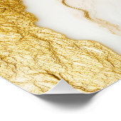 ラグジュアリーネイビーブルー&金ゴールドリーフマーブル ポスター (コーナー)