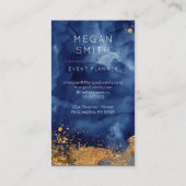 ラグジュアリーネイビー金ゴールドウォーターカラー 名刺 (裏面)