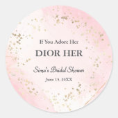 ラグジュアリーハイエンド香水テーマピンクパーティーフェイズ ラウンドシール (正面)