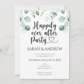 ラグジュアリーハッピリーエバーイ結婚ズユーカリ 招待状 (正面)