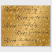 ラグジュアリーハピー金ゴールド50周年記念フローラ ラッピングペーパー (フラット)