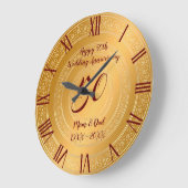 ラグジュアリーハピー金ゴールド50周年記念 ラージ壁時計 (傾斜)