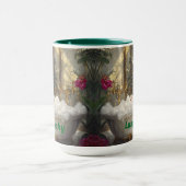 ラグジュアリーバスに乗る怠け者でラッキーハッピーレッドキャット マグカップ (中央)