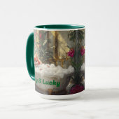 ラグジュアリーバスに乗る怠け者でラッキーハッピーレッドキャット マグカップ (正面左)