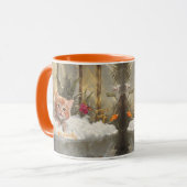 ラグジュアリーバスに乗る怠け者でラッキーハッピーレッドキャット マグカップ (正面左)