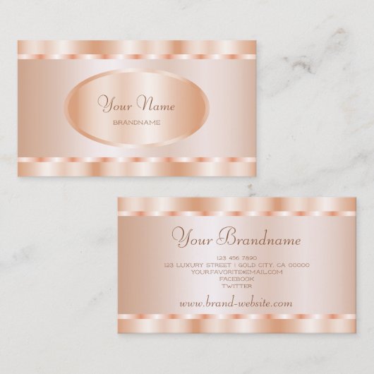 ラグジュアリーバラゴールデンモダンカラースタイリッシュと 名刺 (正面/裏面)