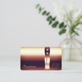 ラグジュアリーバラゴールデン華美デコールダイアモンズモノグラム 名刺 (スタンド正面)