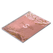 ラグジュアリーバラゴールドフォイルグリッタリースタイリッシュシックカスタム ノートブック (左側)