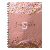 ラグジュアリーバラゴールドフォイルグリッタリースタイリッシュシックカスタム ノートブック (正面)