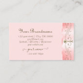 ラグジュアリーバラピンク華美ジュエきらめくリーイニシャル 名刺 (裏面)