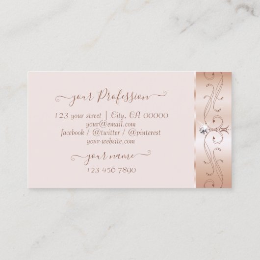 ラグジュアリーバラ華美コーラルスパークルダイヤモンドアドロゴ 名刺 (裏面)