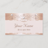 ラグジュアリーバラ華美コーラルスパークルダイヤモンドモノグラム 名刺 (正面)