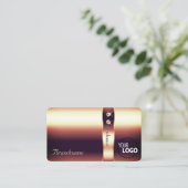 ラグジュアリーバラ華美ゴールデンデコールダイヤモンドアンドロゴ 名刺 (スタンド正面)