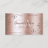 ラグジュアリーバラ華美金ゴールドコー縁どナーイニシャル 名刺 (正面)