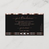 ラグジュアリーバラ金ゴールドきらめくブラックダイヤモンド追加ロゴ 名刺 (裏面)