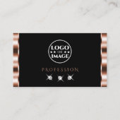 ラグジュアリーバラ金ゴールドきらめくブラックダイヤモンド追加ロゴ 名刺 (正面)