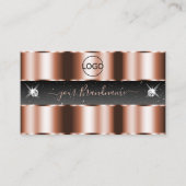 ラグジュアリーバラ金ゴールドきらめくブラックダイヤモンド追加ロゴ 名刺 (正面)