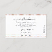 ラグジュアリーバラ金ゴールドきらめくホワイトジュエリーとロゴ 名刺 (裏面)